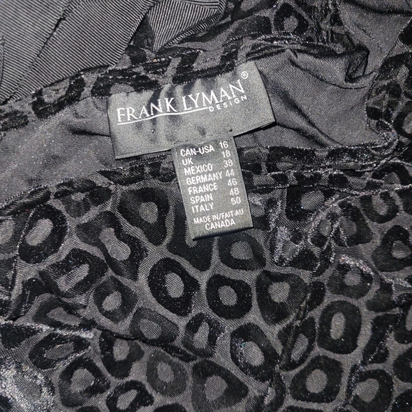Frank Lyman Black Leopard Print Long Sleeve 16 - Picture 6 of 6